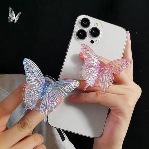 Creative Butterfly Phone Stand Colorful Expandable Foldable Adhesive Desk Holder for Watching Series Acrylic Material