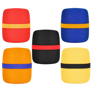 IRIN | 5 Pcs Microphone Foam Cover Set Colorful High Density Anti-Pop Sponge Windscreen for Handheld Mic Reduce Plosives & Wind Noise