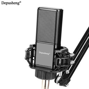 Micro Điện Dung DEPUSHENG V12 48V Với Card Âm Thanh Dành Cho Studio Tại Nhà Phát Thanh Thu Âm Giọng Nói Độ Trung Thực Cao Mô Hình Cực Cardioid
