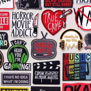 Horror Movie Embroidered Patch Rock Music Patch Iron On Patches For Clothing Jackets Backpack DIY Embroidery Badges Sew Stickers