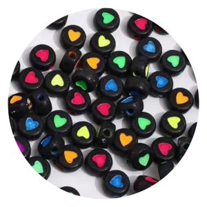 100-500PCS Acrylic Love Heart Beads Colorful Zodiac Round Beads for Jewelry Making DIY Handmade Bracelet Necklace Accessories