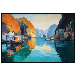 Tranh treo tường dán tường Canvas phong cảnh quê hương sơn dầu. CGI-36
