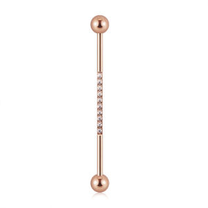 1/3 Chiếc Bông Tai Thép Không Gỉ Công Nghiệp Kiểu Barbell Có Viên Zircon Nhỏ Trang Sức Xỏ Lỗ Tai Nữ Kiểu Dáng Thời Trang/Thể Thao 16G