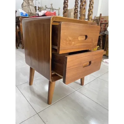 Meja nakas bedside retro minimalis jati