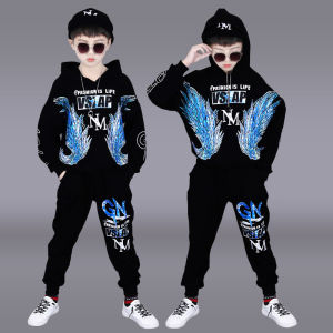 ชุดเด็กชายฤดูใบไม้ร่วงแบบมีฟองน้ำ เสื้อผ้าฮิปฮอปสำหรับเด็กชาย ชุดการแสดงสำหรับเด็ก ชุดการแสดงกลวง แฟชั่นฤดูใบไม้ผลิและฤดูใบไม้ร่วง