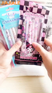 JIAJIALE  6 ชิ้นการ์ตูน Sanrio 0.5 มม.ปากกาเจลน่ารัก Kuromi Mymelody ปากกาหมึกแห้งเร็วคุณภาพสูง ปากกาลายเซ็นชุดปากกาหมึกเจล 0.5