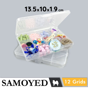 Tempat / Kotak Plastik PP Penyimpanan Serba Guna 12 Sekat / Grids / Plastic Storage Box Samoyed BX-G12-135 (Aksesoris / Pernak-Pernik / Perhiasan / Obat / Klip / Peniti / Jarum / USB / Memory Card)