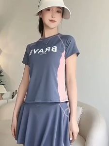 2025 new two-piece sports waist slimming skirt swimsuit swimming attire for women terno