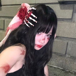 Phụ Kiện Tóc Halloween Laotie Dark Gothic Rose Skull Finger Hair Clip Phụ Kiện Tóc Laotie Phụ Kiện Hóa Trang Phụ Kiện Tiệc