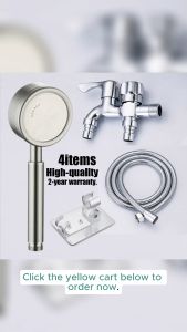 Dermaid Shower Set With Faucet Stainless Steel 304  Pressured Shower Head Hose Holder 2 Way Faucet Bathroom