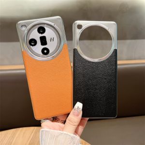Ốp lưng cho Oppo Find X7 Ultra Find X6 Pro ống kính lỗ lớn Ốp lưng thiết kế nửa gói da trơn chính hãng Ốp bảo vệ chống va đập chống rơi vân tay doanh nhân cao cấp
