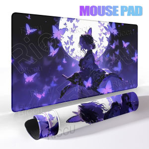 Mouse Pads Extended PC Purple Flower D-demon Slayer Desk Mat New Kochou Shinobu Table Mat Laptop Anime Girl Gamer Rubber Carpets
