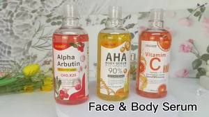 500ML Vitamin C AHA HYALURONIC& NICOTINAMIDE Face Serum Spots Eraser Corrector Whitening Moisturizing Lightening Body Cream 4