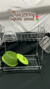 Lurix Rak Piring Wastafel Stainless Steel: Rak Cuci Piring Multi-Fungsi Dengan Penampung Air