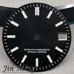 High Quality 28.5mm Silver Red Black Blue Green Date Window Green Luminous Aseptic Dial Fit NH35 /NH36/4R/7S Automatic Movement