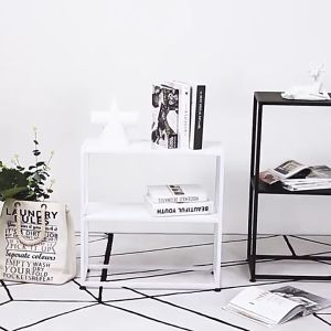 Console table 2 Layer storage table Nordic minimalist iron-set entrance table corridor table rectangular collection rack display cabinet wall side