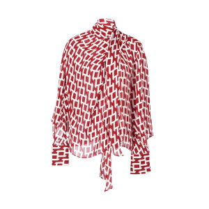 Irregular Ribbon Design Silk Shirt