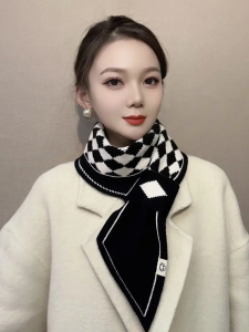 Trendy Versatile Womens Scarf Neck Warmer High Fashion Warmth Winter Solid Color Square Scarf Korean Style Decorative Polyester Fiber