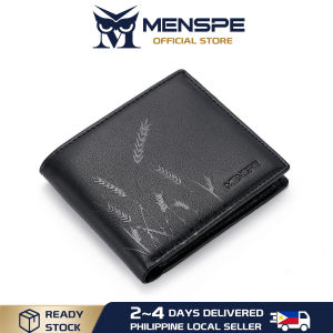 MENSPE Mens Wallet Short Wallet Wheat Print Short Wallet Mens PU Horizontal Short Wallet Soft PU Wallet Multi-Card Position ID Credit Cards Holders Coin Bag Business Wallets