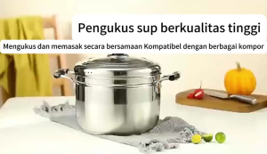 panci 22cm/24cm/26cm/28cm Panci Kukus Stainless Steel Tebal / Steamer Bakpao Somay Panci Rebus / Masak Nasi