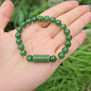 Q2284 Vòng Ngọc Bích 8li mix lu thống Ngọc Bích 2 bi phay 3li V10k ko kén mệnh - Phong Thuỷ TUDO P