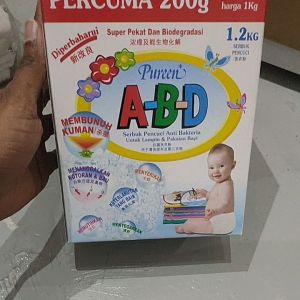 PUREEN ABD POWDER BABY DETERGENT 1KG FREE 200G BB