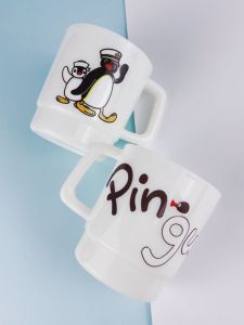 Cute Cartoon Penguin Family Plastic Cup Coffee Milk Juice Mug Brush Teeth Washing Coffee Style PP Plastic Capacity 300-400ml