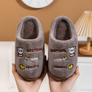 Kids Cotton Slippers Bag Heel Boys Winter Indoor Home Non-Slip Thick Bottom and Warm Keeping Childrens Boys and Girls Cotton Shoes