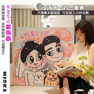 Princess Xingdie Hand Painted Decorative Painting Wedding Gift Couple Digital Oil Painting like Birthday Gift Custom Portrait Cartoon