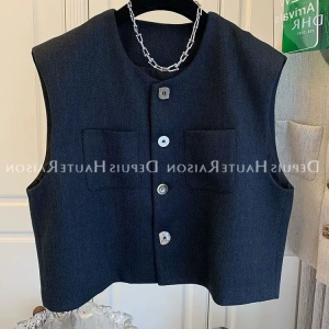 Fashionable Little Fragrance Style Vest Womens Autumn Winter New Arrival Sleeveless Korean Version Outerwear Short Length