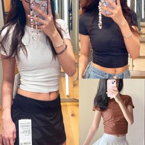 Sporty Short Sleeve T-Shirt Breathable Tight Fit Running Yoga Fitness Quick Dry Casual Sportswear Womens Fashion Summer 2023