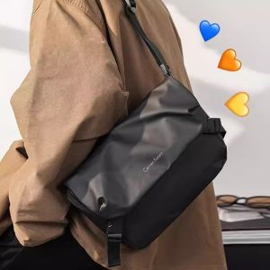 2025 New Oxford Cloth Mens Crossbody Bag Casual Nylon Shoulder Bag Japanese Trend Small Square Bag Street Style Waterproof