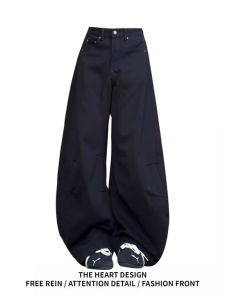 Quần Jeans Ống Rộng Màu Đen Kiểu Dáng Thon Gọn Cạp Cao Quần Dài Dài Đến Sàn Phong Cách Đường Phố Mỹ Cho Nữ