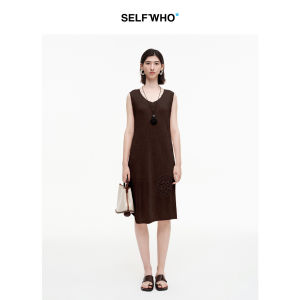 Celebrity Style Linen Tencel Mid-Length Summer Dress