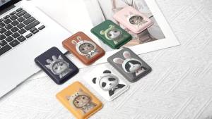LS | Cute Cartoon Pattern For Magsafe Card Holder Magnetic Leather Wallet For iPhone 17 16 Pro Max Samsung S26Ultra Back Pocket Cover