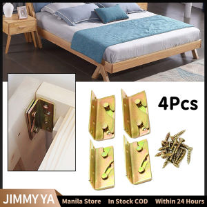 4Pcs/set Bed Connect Brackets Hidden Bed Hinge Bed Fixing Connector With Screws Furniture Hardware