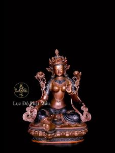Lục Độ Phật Mẫu Tara Mật Tông - Đức Mẹ Tara Xanh - Tượng Đồng Đỏ Thờ Cúng Cao Cấp - Đồ Đồng Mỹ Nghệ