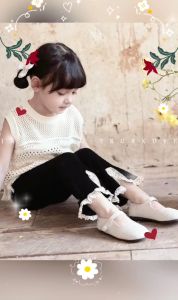 Lyvyshop - Quần dài legging ống loe may ren siêu dễ thương cho bé 09-26kg (giá 01 quần)
