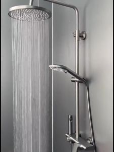 QUITE Shower System Grey Shower Faucets Bathroom Shower Mixer Faucet Rain Showers Set Shower Spray Shower set