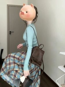 CHANGTONG | Fashionable Plaid Knit Set with Plied Skirt