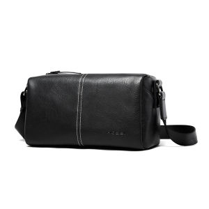 MOYYI Premium Messenger Bag Men PU Leather Waterproof Material with Metal Zipper Laptop Mezzanine for Office Business
