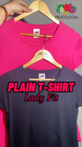 Fruit of the Loom 3pcs Soft Premium Lady Fit Tshirts for Women 100% Cotton Plain Tops Womens Blouses Pack of 3 Black