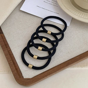 ยางรัดผมสีบริสุทธิ์และยืดหยุ่นสูงสำหรับผู้หญิง สไตล์เกาหลี รัดผมหางม้าสูง วัสดุยาง ตกแต่งผม ระบายอากาศได้ดี