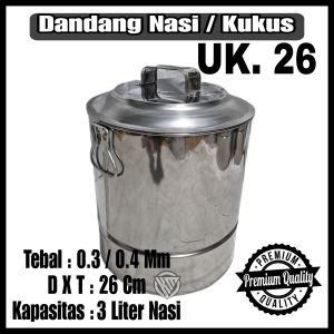 Dandang Nasi / Kukus Ukuran 26 28 30 32 35 Stainless Steel