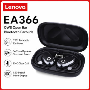 Lenovo | New 2026 Lenovo EA366 Sports OWS Wireless Headphones Bluetooth Earphones HiFi Earbuds Noise Reduction Headset With Mic Earhook