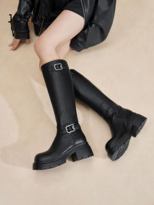 Josiny | Thick Heeled High Shaft Vintage Boost Knight Boots