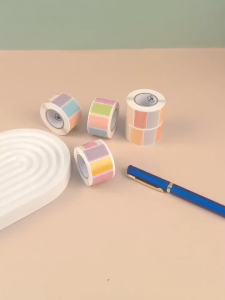 500pcs/1 Roll Self-Adhesive Waterproof Colorful Stickers Perfect For School Office Item Name Sticker