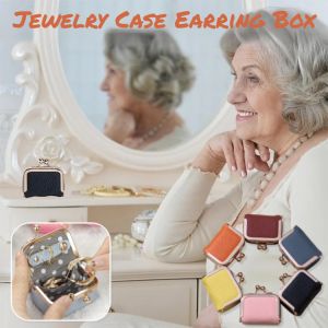 Genuine Leather Small Diamond Ring Jewelry Coin Purse  Jewelry Case Earring Box Mini Waterproof