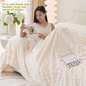 New Thick Double Layer Tawny Fluffy Warmth Retaining Blanket