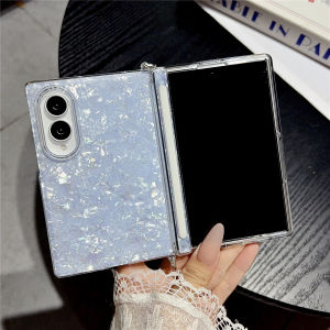 szhaiyu | For Samsung Galaxy Z Fold 8 Z Fold8 Wide Shockproof Case With Colorful Aurora Shell Pattern Magnetic Central Hinge Protection